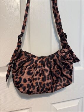 TOPSHOP NWT Leopard Print Shoulder Bag - Brown/Black